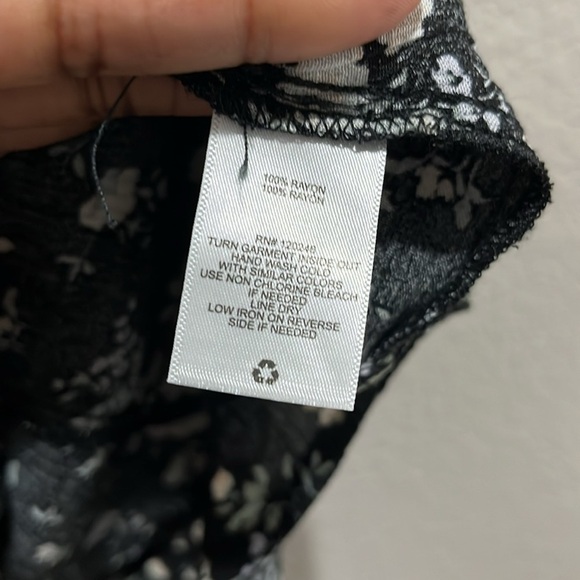 Wallflower Black Floral Mini Dress with removable cups Size Large Sleeveless Y2K - Picture 4 of 11